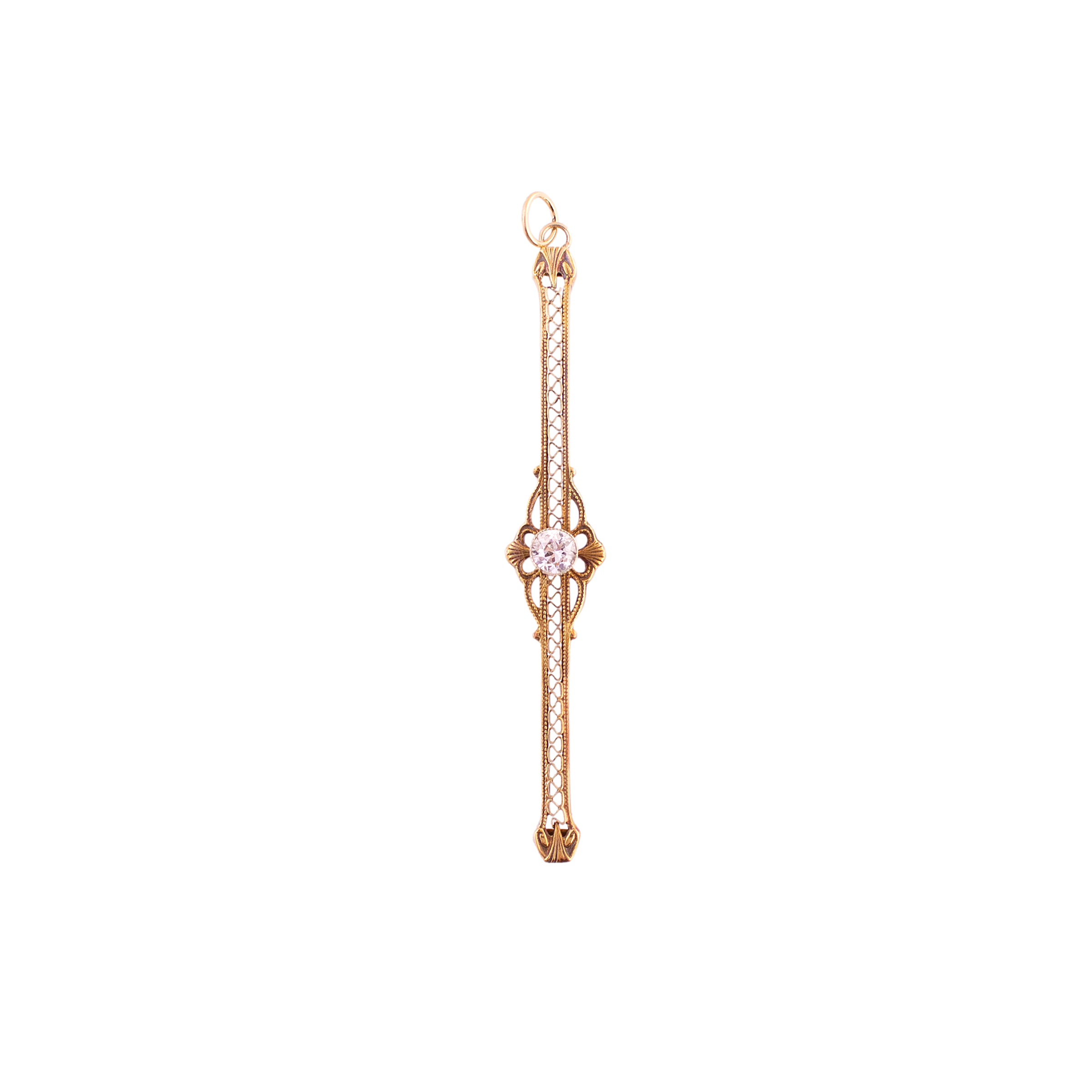 Filigree Diamond Bar Pendant