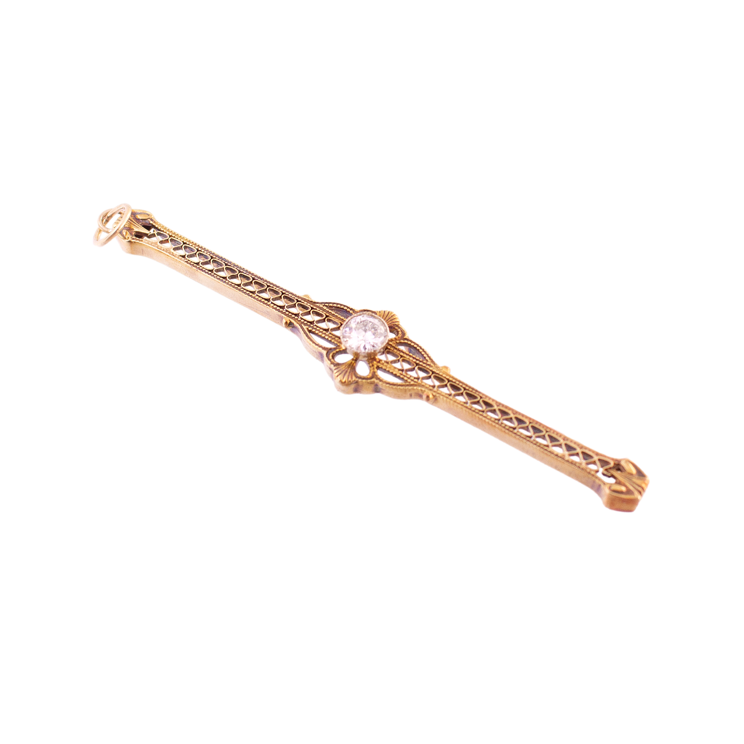 Filigree Diamond Bar Pendant